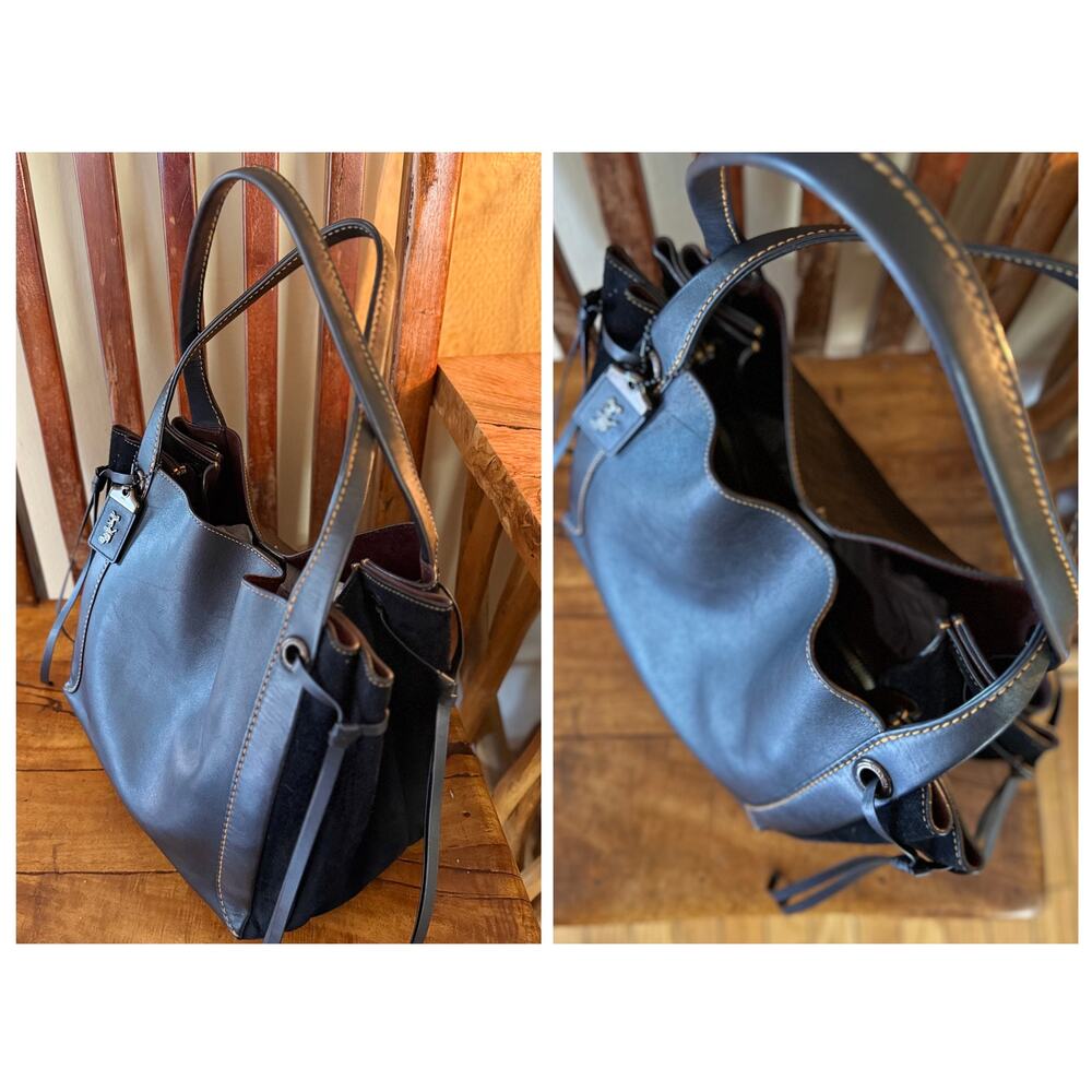 Coach 1941 Harmony Hobo Bag Black Glovetanned Leather & Suede - Picture 8 of 16